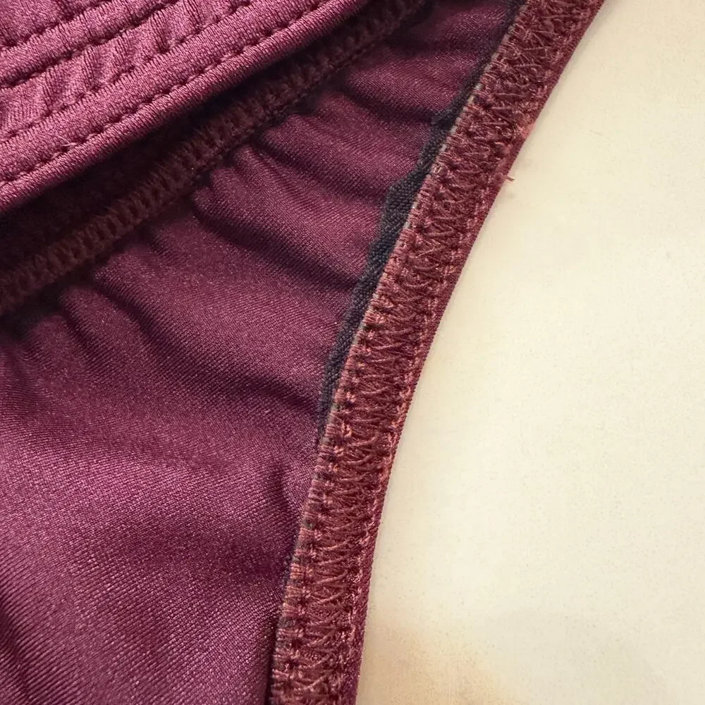 Charlie By MZ Mens Classic Body Swim Thong Color Plum Purple Large